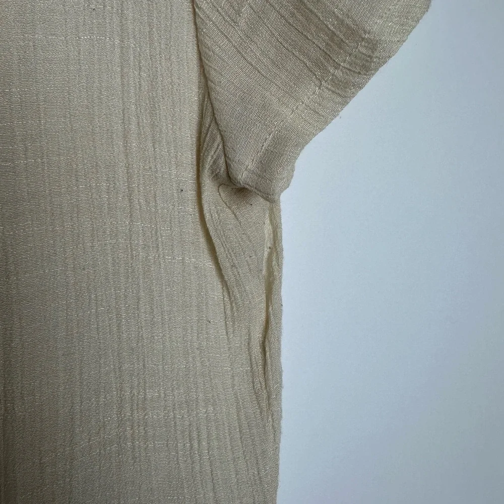 Cream Lace-Trimmed Women's Top with Bow Tie - Picture 9 of 14